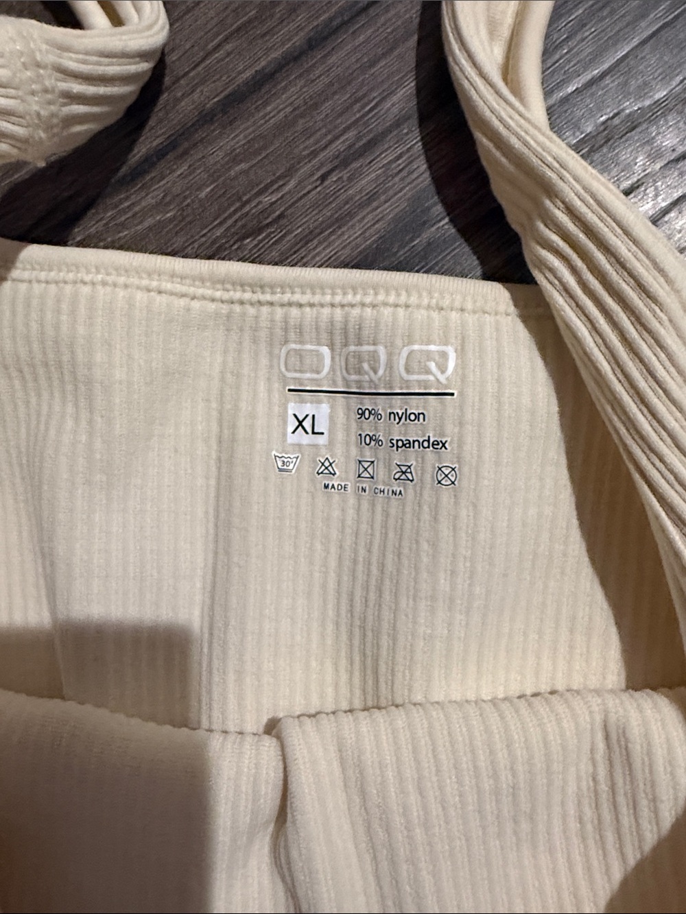 Ribbed Cream Scoop-Neck Bodysuit - Picture 2 of 4